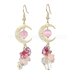 4 пара двухцветных серег со звездами из стекла EJEW-TA00267