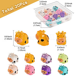 20 шт. полупрозрачная смоляная милая корова RESI-FS0002-11