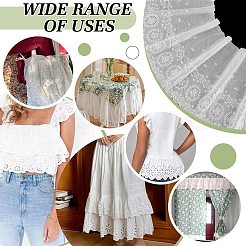 3 ярд хлопкового кружева с вышитыми цветами OCOR-BC0007-44