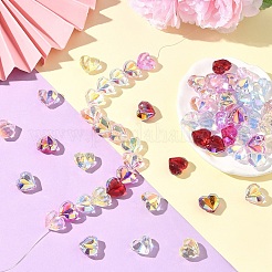 80шт 8 цвета гальванические прозрачные стеклянные бусины&nbsp;EGLA-YW0005-66