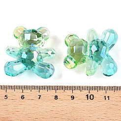 Прозрачные акриловые европейские бусины градиентного цвета&nbsp;OACR-P024-01-03