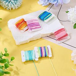 6 шт. 6-х цветные сегментно окрашенные полиэстеровые нитки для вышивки DIY-TAC0020-72