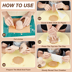 Молды для керамических чаш из грибного дерева WOOD-WH0030-96A