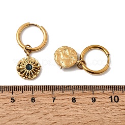 Pendientes de aro de acero inoxidable 304 y circonita cúbica&nbsp;STAS-H258-03G