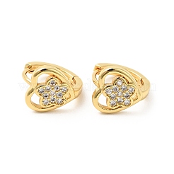 Сердце из кубического циркония с серьгами-кольцами в виде звезд EJEW-G312-15G-02