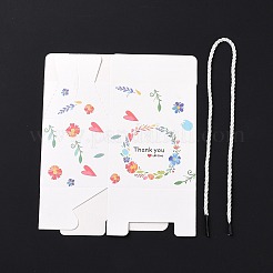 Прямоугольные бумажные подарочные коробки с ручкой-веревкой CON-B010-04D