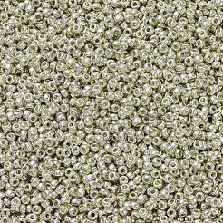 MIYUKIラウンドロカイユビーズ  日本製シードビーズ  （rr181)亜鉛メッキシルバー  11/0  2x1.3mm  穴：0.8mm  約1100PCS /ボトル  10 G /ボトル&nbsp;SEED-JP0008-RR0181