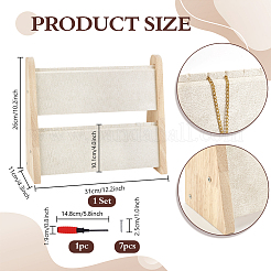 2-слойный бамбуковый органайзер для ожерелий с наклонной спинкой&nbsp;NDIS-WH0010-30