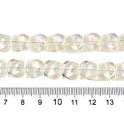 電気メッキガラスビーズセット  パール光沢メッキ  正方形  シャンパンイエロー  10.5x10.5~11x6.5mm  穴：1mm  約59~60個/連  25.12~25.59インチ（63.8~65cm）&nbsp;EGLA-N012-07D
