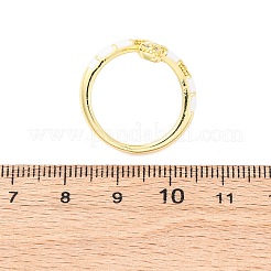 Латунные кольца-манжеты с микропаве и прозрачным цирконием для женщин&nbsp;RJEW-U047-39G-04