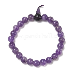天然アメジストひょうたんビーズストレッチブレスレット女性用  内径：2-1/4インチ（5.7cm）&nbsp;G-G997-G03