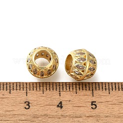 Стойка покрытие латунь с кубическим цирконием европейские бусины KK-Z086-21G