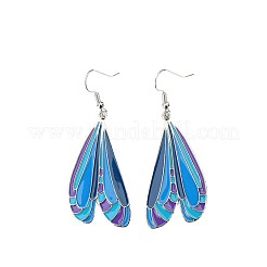 合金エナメルダングルピアス  蝶の羽  プラチナ  61x22mm&nbsp;WG3C029-02