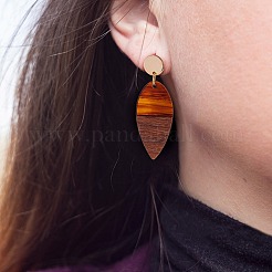 16 pièces 8 styles pendentifs en résine transparente et bois de noyer&nbsp;RESI-SZ0001-84