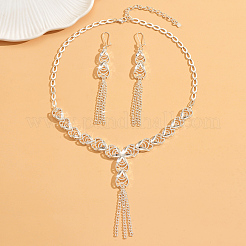 Комплекты из роскошных полых геометрических серег и ожерелий с длинными кисточками для женщин&nbsp;TX4932