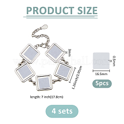 4 комплект сублимационных заготовок для изготовления браслетов из сплава&nbsp;BJEW-FH0001-10A