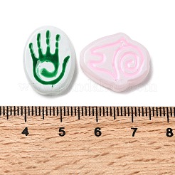 Выпечка окрашенные стеклянные бусины LAMP-Z017-02