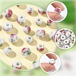 100шт 2 стиля фарфоровые бусины ручной работы PORC-SP0001-07