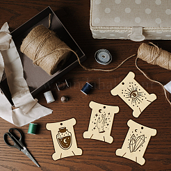 14 шт. 14 стильные фанерные доски для намотки резьбы WOOD-WH0060-06