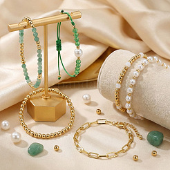 6 шт. 6 варианта регулируемых белых круглых браслетов из искусственного жемчуга&nbsp;HI6253-1