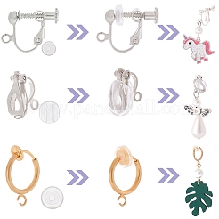 24 шт. 6-х стилевые латунные клипсы-серьги DIY-SC0021-29