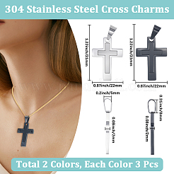 6 шт. подвески из нержавеющей стали 304 двух цветов&nbsp;STAS-BBC0007-34