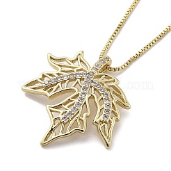 Ожерелья с подвеской из латуни с микропаве и прозрачным кубическим цирконием для женщин&nbsp;NJEW-D305-03G-02