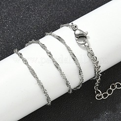 Ожерелья из сингапурской цепи из нержавеющей стали 304 NJEW-Z084-02P-01