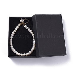 Браслеты из натурального культивированного пресноводного жемчуга с бисером BJEW-JB04997