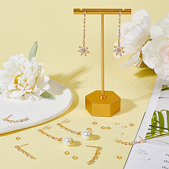 6 шт. латунная фурнитура для сережек-гвоздиков с кисточками из прозрачного кубического циркония&nbsp;DIY-CN0002-77