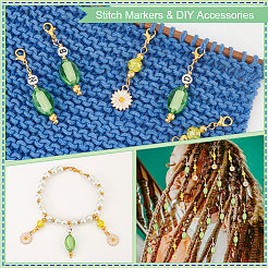 Маркеры-подвески в виде ромашек и овалов HJEW-AB00458