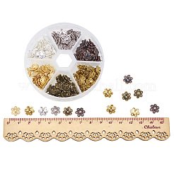 Смешанные цветные тибетские шарики из цветка из бисера для ювелирных изделий TIBEB-PH0001-03-RS-B