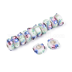 Perles européennes en verre filé et âme en laiton (3D)&nbsp;LAMP-Q042-01E
