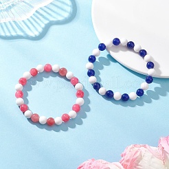 2 браслет из натурального и окрашенного малайзийского нефрита для женщин&nbsp;BJEW-JB12624