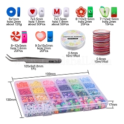 Браслет Heishi Preppy на тему еды своими руками с набором для изготовления букв DIY-YW0005-64