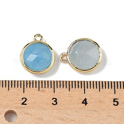 Плоские круглые подвески из натурального окрашенного белого нефрита&nbsp;G-U028-03G-10