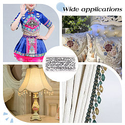 Кружевная лента из полиэстера с пластиковыми подвесками-кисточкой&nbsp;OCOR-WH0078-202A-02