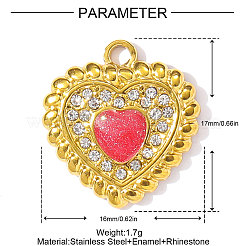 Подвески из нержавеющей стали 304 со стразами&nbsp;STAS-OY002-49G