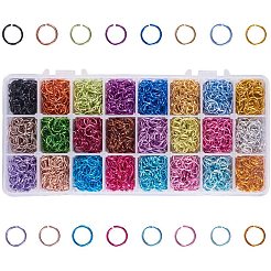アルミ製ワイヤーオープンタイプ丸カン  リング形状  ミックスカラー  10x1mm  8mm内径  約100個 /コンパートメント  梱包箱：21.8x11x3cm&nbsp;ALUM-PH0003-03-10mm
