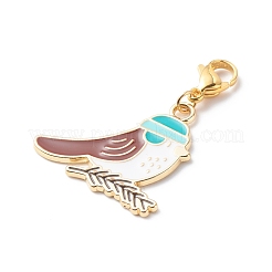 Décorations de pendentif d'oiseau d'émail d'alliage&nbsp;HJEW-JM00763