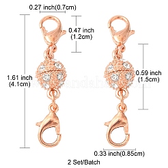 1 шт. магнитные застежки из сплава с кристаллами и стразами&nbsp;ALRI-YW0001-11RG