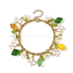 Armbänder mit mehreren Anhängern aus Federlegierung&nbsp;BJEW-JB14376