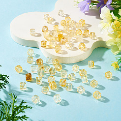 60個透明アクリルビーズ  キューブ  ダークチソウ  6x6x6.5mm  穴：1.5mm&nbsp;OACR-TA0004-88A