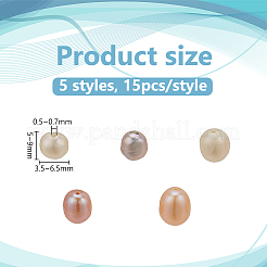 75 шт. 5 вида бусин из натурального культивированного пресноводного жемчуга PEAR-WR0001-04