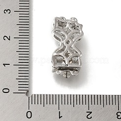 Латунные застежки из прозрачного кубического циркония с микропаве и акрилом&nbsp;KK-H480-06P