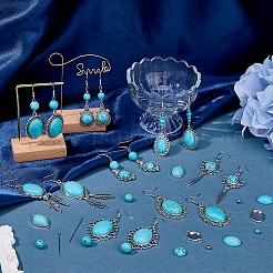 Kits de fabrication de boucles d'oreilles en turquoise synthétique DIY&nbsp;DIY-HS0001-77