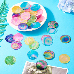 42 шт. подвески из натуральной ракушки капиз&nbsp;SSHEL-TA0001-18