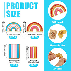 8 épingle en émail arc-en-ciel à 4 styles&nbsp;JEWB-TA0001-28