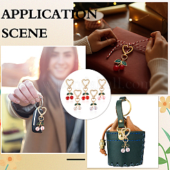 5 шт. 5-цветные поворотные брелки из вишневого сплава с эмалью&nbsp;KEYC-ME0001-05