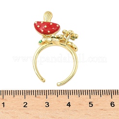 Латунные микро проложить манжеты кольца кубического циркония RJEW-A069-04G